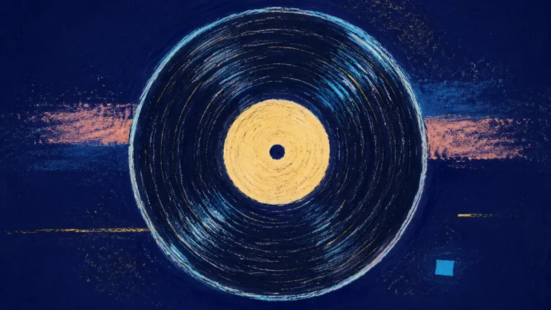 A phonograph record with its central groove restored to a clear continuous path, symbolizing chosen,