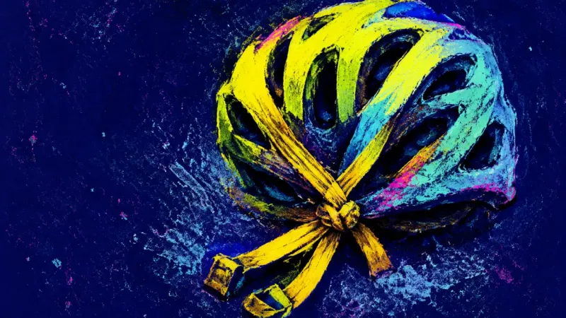 A crushed bicycle helmet symbolizes boundary backlash and the fear that self-protection will lead to