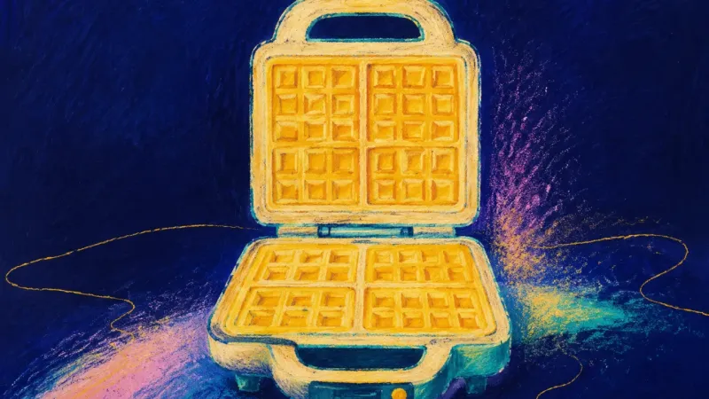 A restored waffle maker symbolizes calm self-respect after boundary backlash, with pressure replaced