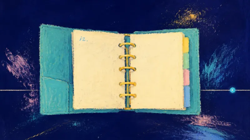 Unbound Direction A restored binder with aligned rings and orderly sections, representing clearer self-trust after *