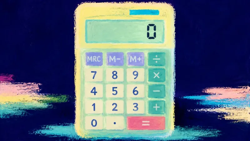 Equations at Ease A restored calculator with orderly buttons, representing a shift from fear of judgment to balanced15