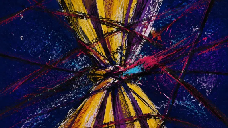 Compressed Curtain A curtain crushed into a tangled knot, representing burnout from performing family-approved success,