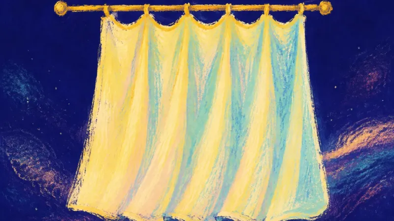 Unbound Curtain An open, ordered curtain representing self-defined success, private exploration, and clearer familyi