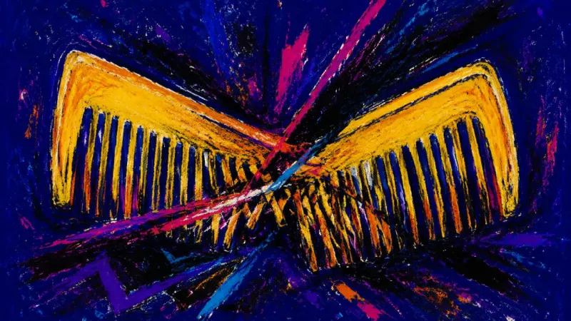 A warped comb trapped in crossing lines, representing decision paralysis and the erosion of a||||