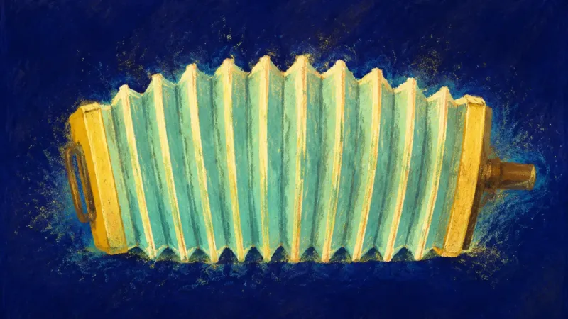 Terms Draw Breath Fully opened bellows with an orderly repeating structure, representing clear self-advocacy, balanced terms, and restored personal agency.
