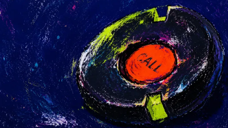 A damaged restaurant pager representing resentment from carrying group plans while friends remain19