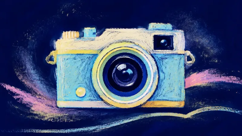 Lens in Alignment A restored camera represents creative independence, with a clear personal voice held alongside a||||