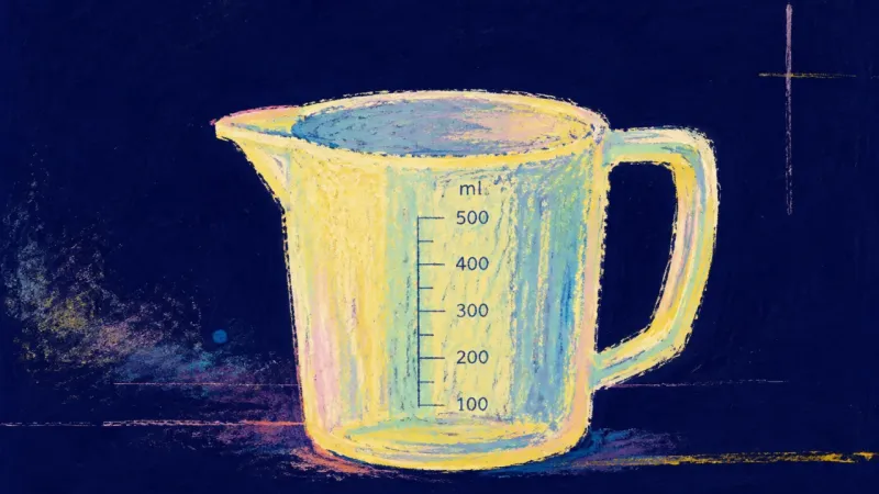 A restored measuring jug with evenly ordered markings, representing fair compensation decisions led 