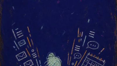 A solitary figure with raised shoulders and hovering hands as identical message lines press into wrists and screen