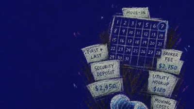 A solitary figure hunched over a lease document as calendar squares and listing tabs press toward one signature line