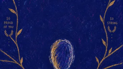 Applause that tightens around you A solitary figure held upright by laurel ribbons from surrounding hands, with gold strands tightening around the shoulders