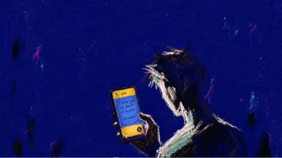 A figure with raised shoulders hovers a thumb over an unsent message, glass gripped nearby, an amber line in blue-black space