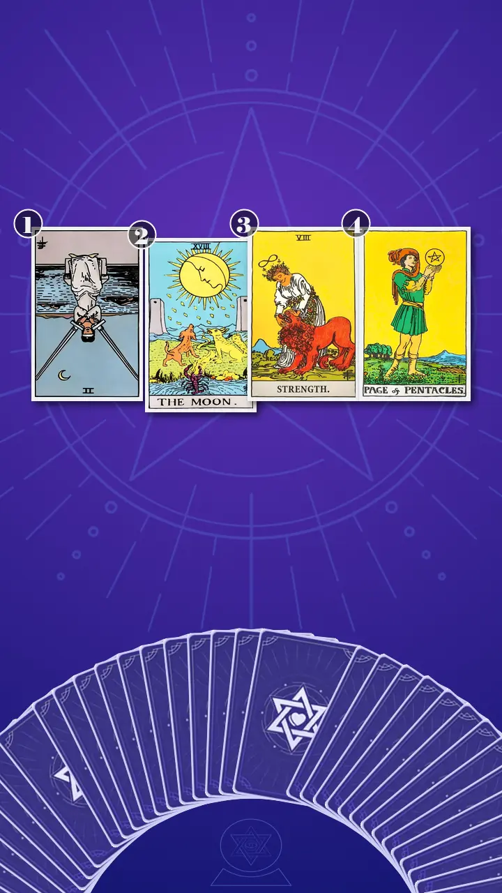 Tarot Card Spread:Situation-Obstacle-Advice-Outcome Tarot Card Spread:Situation-Obstacle-Advice-Outcome