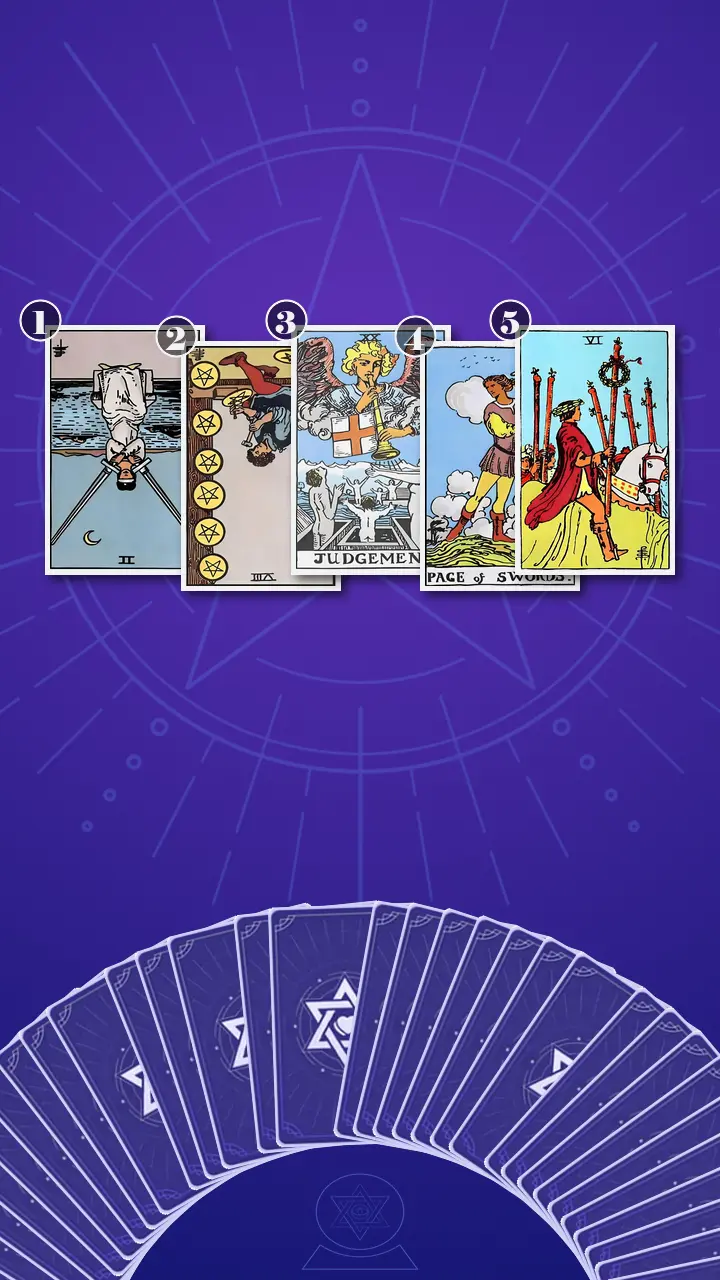 Tarot Card Spread:Five-Card Problem-Solution