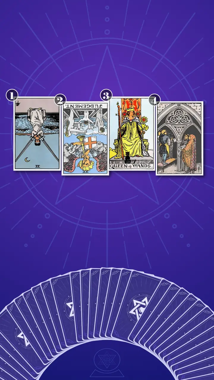 Tarot Card Spread:Situation-Obstacle-Advice-Outcome Tarot Card Spread:Situation-Obstacle-Advice-Outcome
