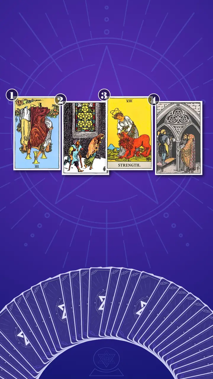 Tarot Card Spread:Situation-Obstacle-Advice-Outcome Tarot Card Spread:Situation-Obstacle-Advice-Outcome