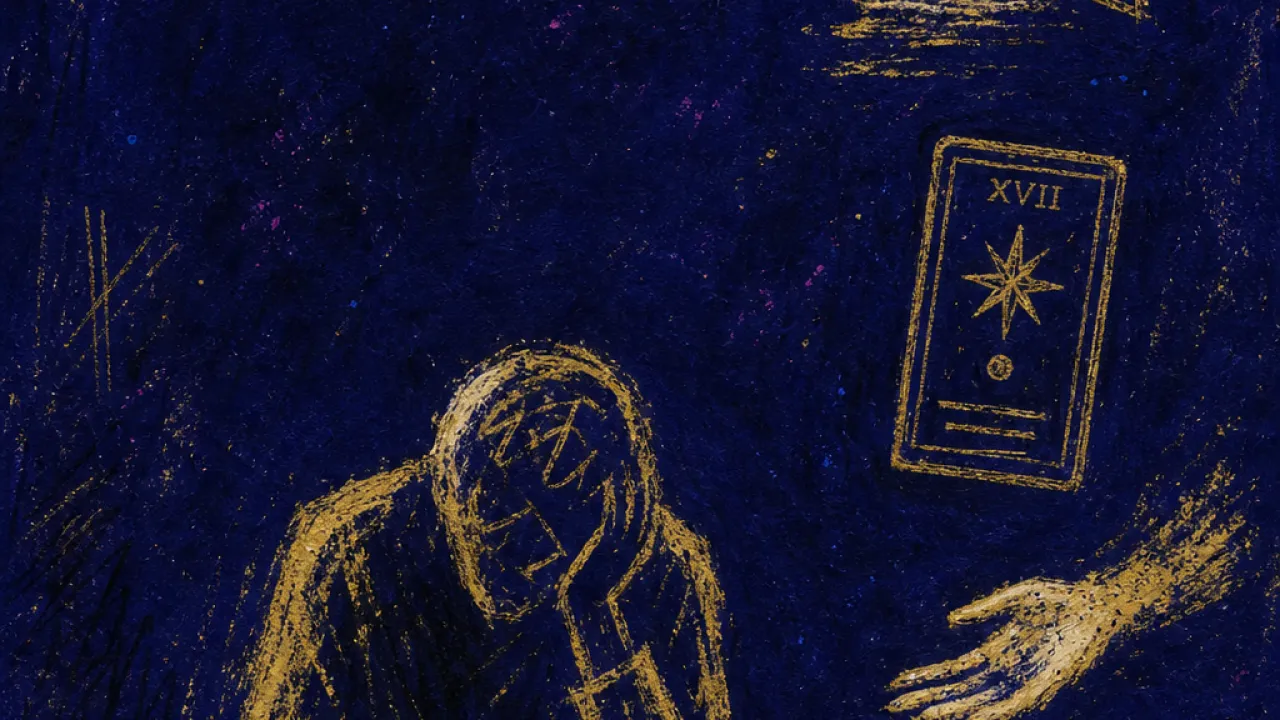Support just out of use A hunched figure studies repeated notes while open doors, rubrics, and offered hands remain just outside reach