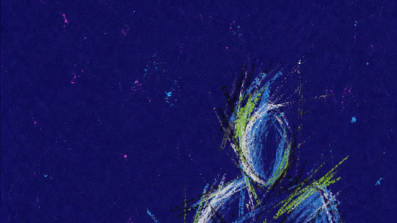 Gripping the win, losing the room A figure grips a pen over covered notes as acid-green tally marks cut across a cold steel-blue line at the chest